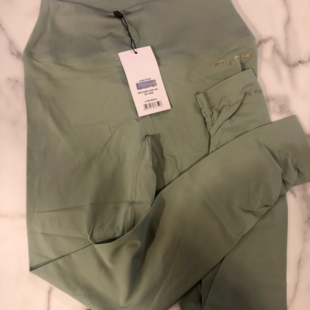 Whitney Gymshark 2.0 M Moss Green Rib Leggings